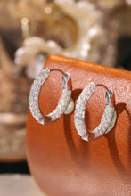 Load image into Gallery viewer, LUOWEND 18K White Gold Natural Diamond Hoop Earrings for Women