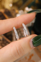 Load image into Gallery viewer, LUOWEND 18K White Gold Natural Diamond Hoop Earrings for Women