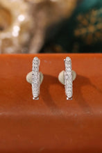 Load image into Gallery viewer, LUOWEND 18K White Gold Natural Diamond Hoop Earrings for Women