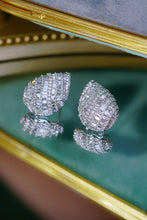 Load image into Gallery viewer, LUOWEND 18K White Gold Real Natural Diamond Stud Earrings for Women