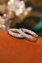 Load image into Gallery viewer, LUOWEND 18K White Gold Natural Diamond Hoop Earrings for Women
