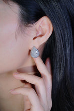 Load image into Gallery viewer, LUOWEND 18K White Gold Real Natural Diamond Stud Earrings for Women