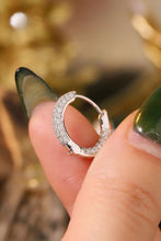 Load image into Gallery viewer, LUOWEND 18K White Gold Natural Diamond Hoop Earrings for Women