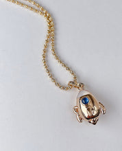 Load image into Gallery viewer, LUOWEND 18K Yellow Gold Real Natural Sapphire Necklace for Women