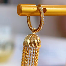 Load image into Gallery viewer, LUOWEND 18K Yellow Gold Real Natural Diamond Drop Earrings for Women