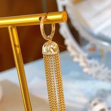 Load image into Gallery viewer, LUOWEND 18K Yellow Gold Real Natural Diamond Drop Earrings for Women
