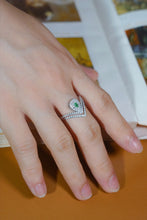 Load image into Gallery viewer, LUOWEND 18K White Gold Natural Green Diamond Ring for Women