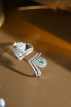 Load image into Gallery viewer, LUOWEND 18K White Gold Natural Green Diamond Ring for Women