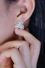 Load image into Gallery viewer, LUOWEND 18K White Gold Real Natural Yellow Diamond Stud Earrings for Women