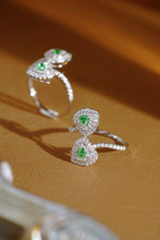 Load image into Gallery viewer, LUOWEND 18K White Gold Natural Green Diamond Ring for Women