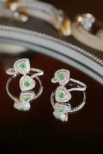 Load image into Gallery viewer, LUOWEND 18K White Gold Natural Green Diamond Ring for Women