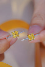 Load image into Gallery viewer, LUOWEND 18K White Gold Real Natural Yellow Diamond Ring for Women