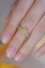 Load image into Gallery viewer, LUOWEND 18K White Gold Real Natural Yellow Diamond Ring for Women