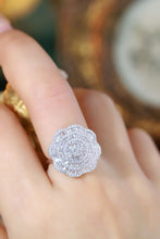 Load image into Gallery viewer, LUOWEND 18K White Gold Natural Diamond Ring for Women
