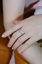 Load image into Gallery viewer, LUOWEND 18K White Gold Natural Pink Diamond Ring for Women