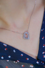 Load image into Gallery viewer, LUOWEND 18K White Gold Real Natural Diamond Pendant Necklace for Women