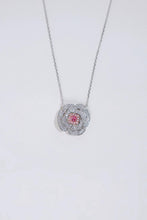 Load image into Gallery viewer, LUOWEND 18K White Gold Natural Pink Diamond Necklace for Women