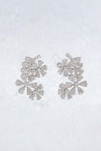 Load image into Gallery viewer, LUOWEND 18K White Gold Natural Diamond Earrings for Women