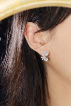 Load image into Gallery viewer, LUOWEND 18K White Gold Natural Diamond Earrings for Women