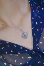 Load image into Gallery viewer, LUOWEND 18K White Gold Real Natural Diamond Pendant Necklace for Women