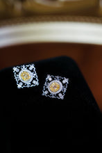 Load image into Gallery viewer, LUOWEND 18K White Gold Real Natural Yellow Diamond Earrings for Women