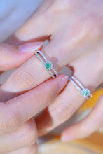 Load image into Gallery viewer, LUOWEND 18K White Gold Real Natural Green Diamond Ring for Women