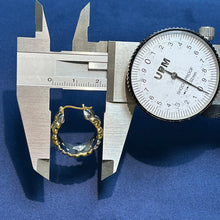 Load image into Gallery viewer, LUOWEND 18K White and Yellow Gold Hoop Earrings for Women