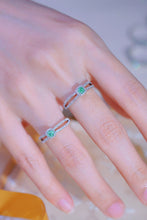 Load image into Gallery viewer, LUOWEND 18K White Gold Real Natural Green Diamond Ring for Women