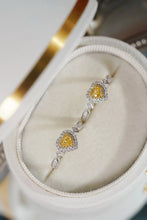 Load image into Gallery viewer, LUOWEND 18K White Gold Natural Yellow Diamond Ring for Women