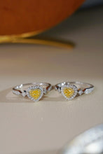 Load image into Gallery viewer, LUOWEND 18K White Gold Natural Yellow Diamond Ring for Women