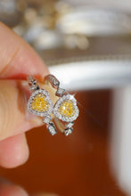 Load image into Gallery viewer, LUOWEND 18K White Gold Natural Yellow Diamond Ring for Women