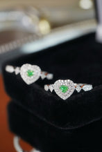 Load image into Gallery viewer, LUOWEND 18K White Gold Natural Green Diamond Ring for Women