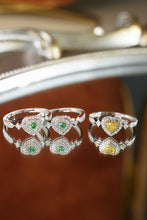 Load image into Gallery viewer, LUOWEND 18K White Gold Natural Green Diamond Ring for Women