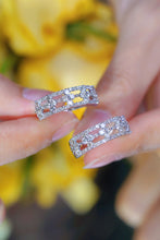 Load image into Gallery viewer, LUOWEND 18K White Gold Real Natural Diamond Ring for Women