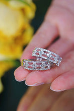 Load image into Gallery viewer, LUOWEND 18K White Gold Real Natural Diamond Ring for Women