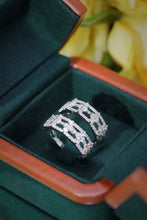 Load image into Gallery viewer, LUOWEND 18K White Gold Real Natural Diamond Ring for Women