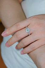 Load image into Gallery viewer, LUOWEND 18K White Gold Natural Green Diamond Ring for Women