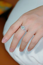 Load image into Gallery viewer, LUOWEND 18K White Gold Natural Green Diamond Ring for Women
