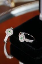 Load image into Gallery viewer, LUOWEND 18K White Gold Natural Green Diamond Ring for Women