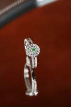 Load image into Gallery viewer, LUOWEND 18K White Gold Natural Green Diamond Ring for Women