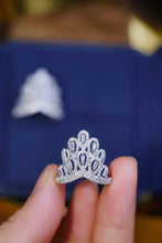 Load image into Gallery viewer, LUOWEND 18K White Gold Real Natural Diamond Ring for Women