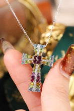 Load image into Gallery viewer, LUOWEND 18K White Gold Natural Tourmaline Necklace for Women