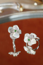 Load image into Gallery viewer, LUOWEND 18K White Gold Natural Green Diamond Ring for Women