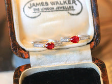 Load image into Gallery viewer, LUOWEND 18K White Gold Natural Ruby Earrings for Women
