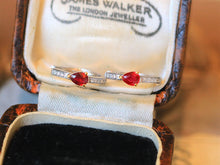 Load image into Gallery viewer, LUOWEND 18K White Gold Natural Ruby Earrings for Women