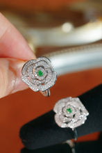 Load image into Gallery viewer, LUOWEND 18K White Gold Natural Green Diamond Ring for Women
