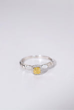 Load image into Gallery viewer, LUOWEND 18K White Gold Natural Yellow Diamond Ring for Women