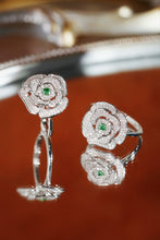 Load image into Gallery viewer, LUOWEND 18K White Gold Natural Green Diamond Ring for Women