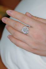 Load image into Gallery viewer, LUOWEND 18K White Gold Natural Green Diamond Ring for Women