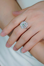 Load image into Gallery viewer, LUOWEND 18K White Gold Natural Green Diamond Ring for Women